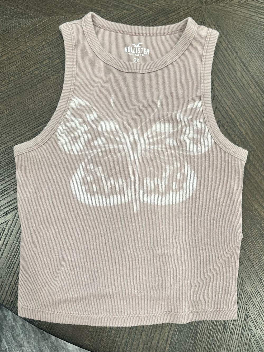Hollister Dusty Grey Ribbed Tank Top